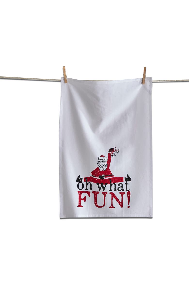 Oh What Fun Stand FS Multicolor Cotton Kitchen Towels, Main, color, White