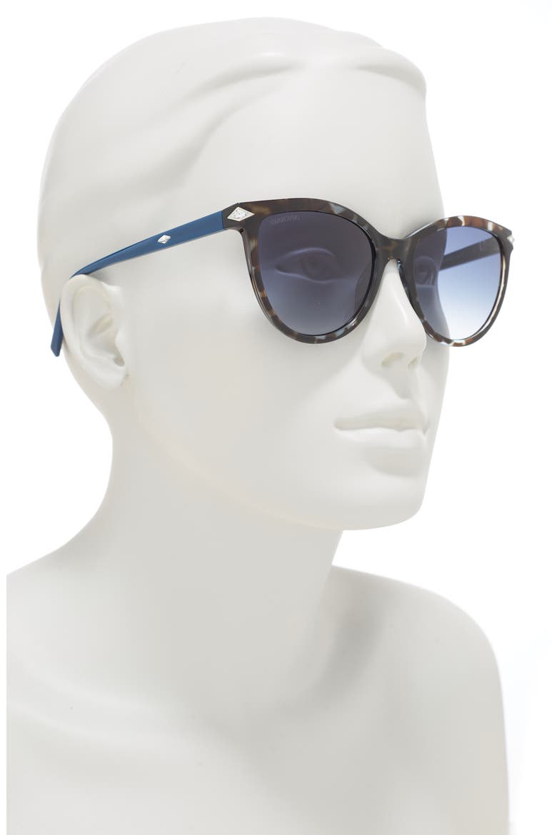 54mm Cat Eye Sunglasses, Alternate, color, HAVANA / GRADIENT BLUE