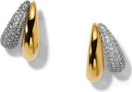 Nadri Gemini Two-Tone Pavé Hoop Earrings