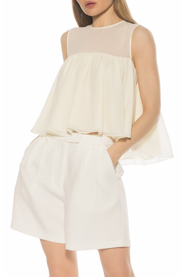 Portia Ruffle Sleeveless Chiffon Top, Main, color, IVORY