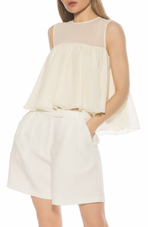 Portia Ruffle Sleeveless Chiffon Top