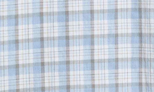 Johnston & Murphy Outline Grid Plaid Button-up Shirt In Blue Multi