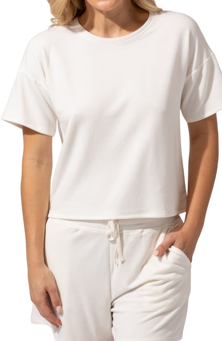 Threads 4 Thought Shana Drop Shoulder Terry Top, Main, color, Ecru