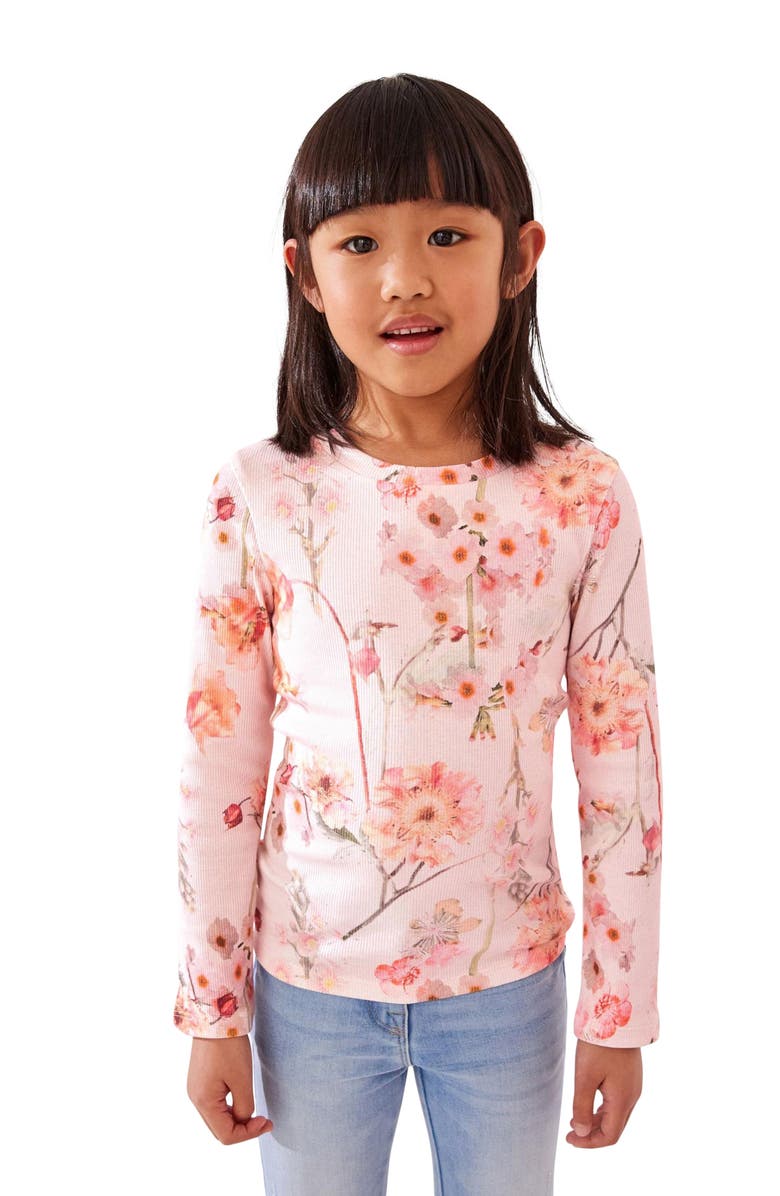 NEXT Kids' Floral Long Sleeve Cotton Rib Top, Alternate, color,