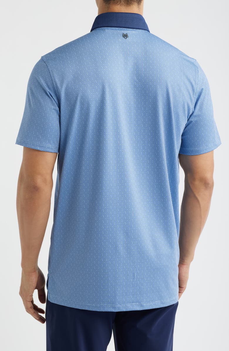 Greyson Pathfinder Logo Print Performance Golf Polo, Alternate, color, Wolf Blue