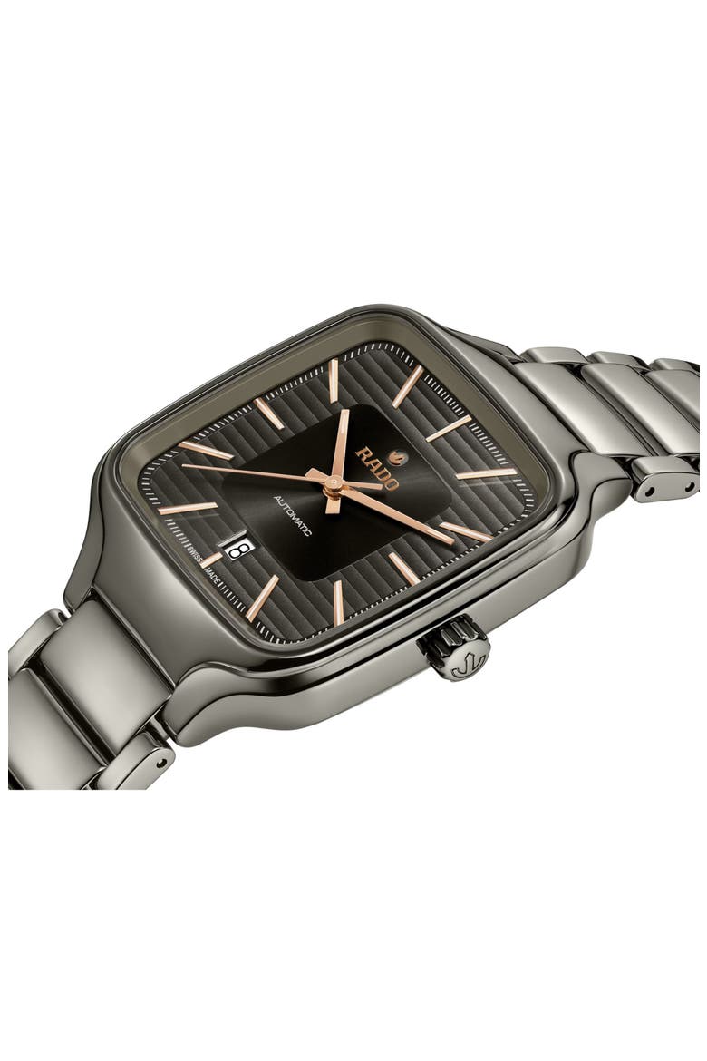 True Square Automatic Bracelet Watch, 38mm, Alternate, color, GREY