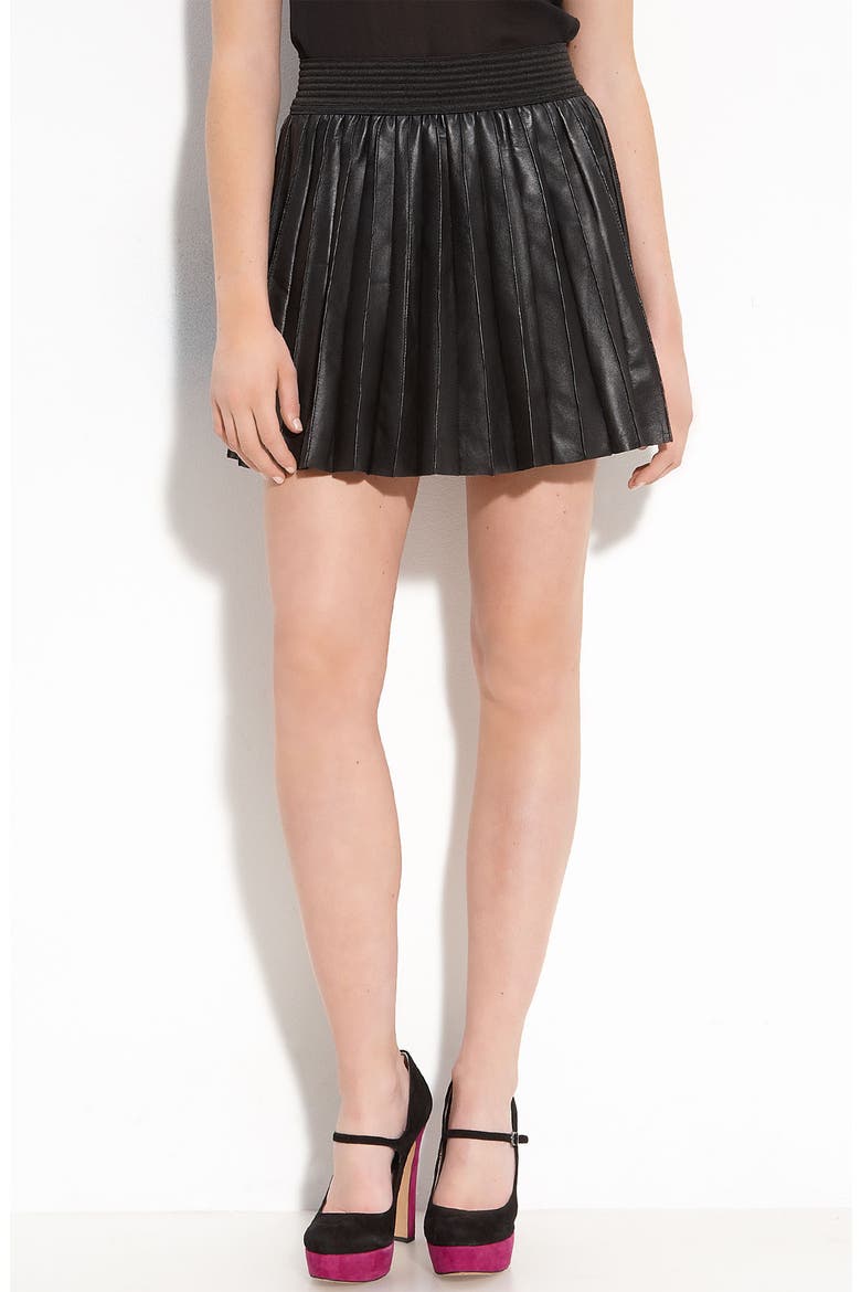 Leather Skirt, Main, color, BLACK