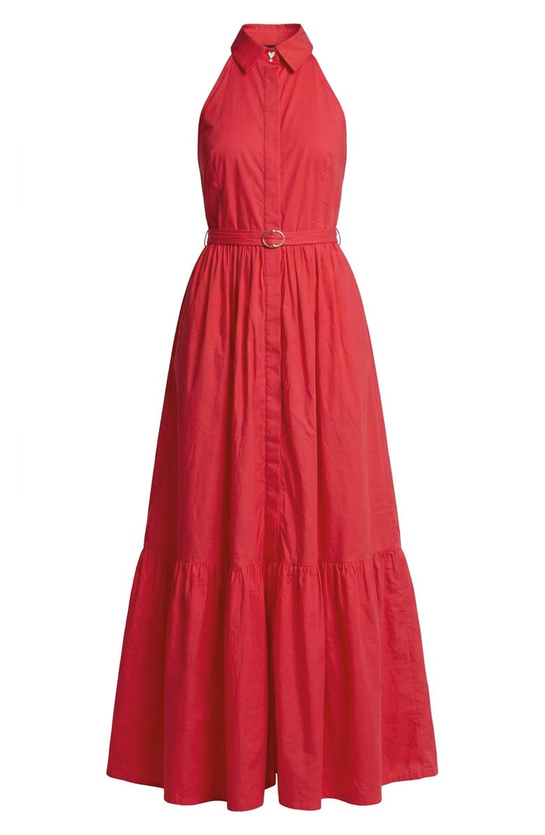 The Lulo Project The Horizon Belted Ruffle Hem Sleeveless Maxi Dress, Alternate, color, Salmon