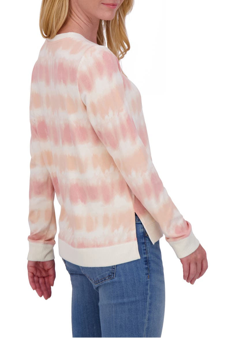 Crewneck Pullover, Alternate, color, PINK TIE DYE