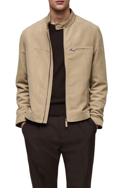 Faux Suede Biker Jacket