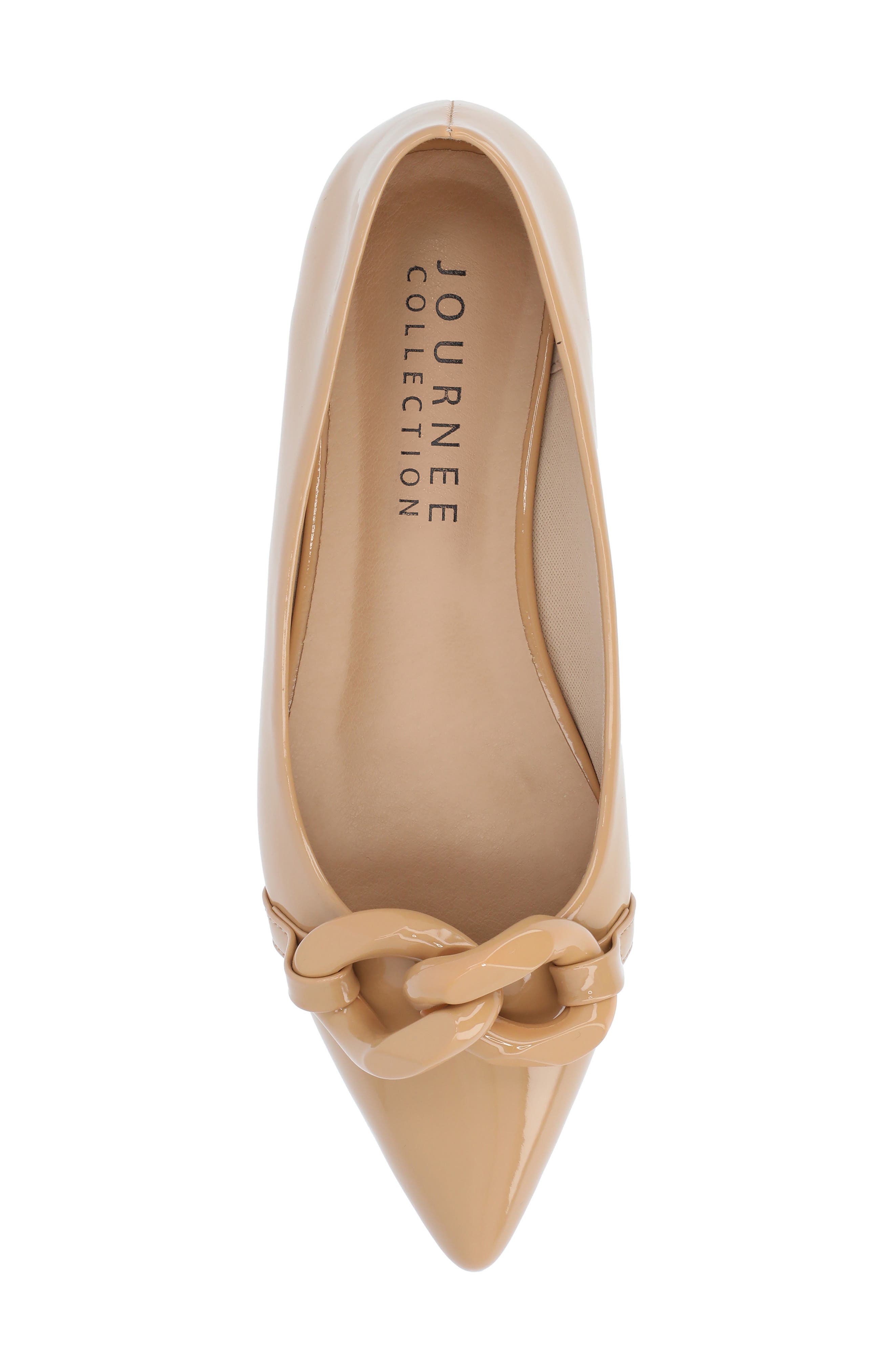 Journee Collection Clareene Pointed Toe Flat, Alternate, color, Tan