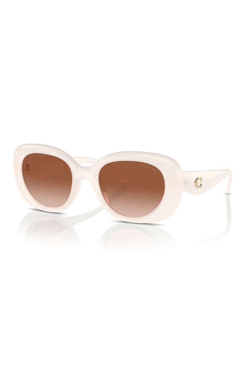53mm Gradient Round Sunglasses, Alternate, color, BROWN GRAD