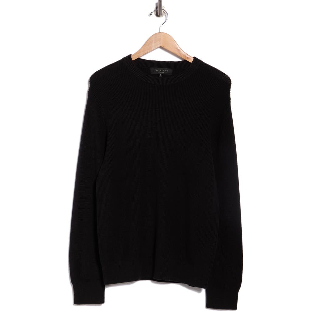 Rag & Bone Curtis Crewneck Cotton Sweater In Black