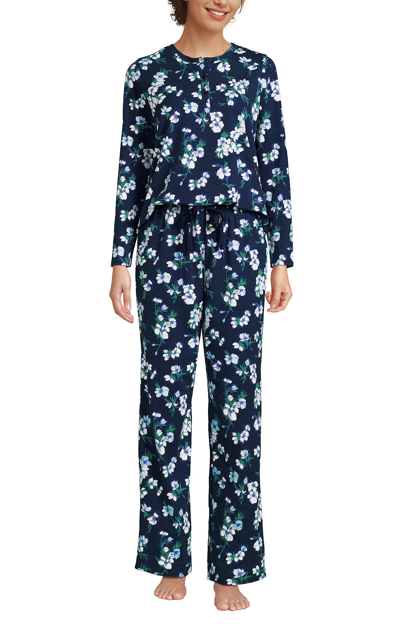 Deep Sea Navy Painterly Floral