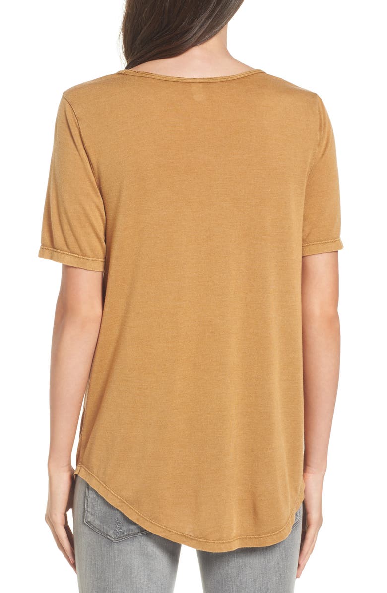 BP. Raw Edge V-Neck Tee, Alternate, color,