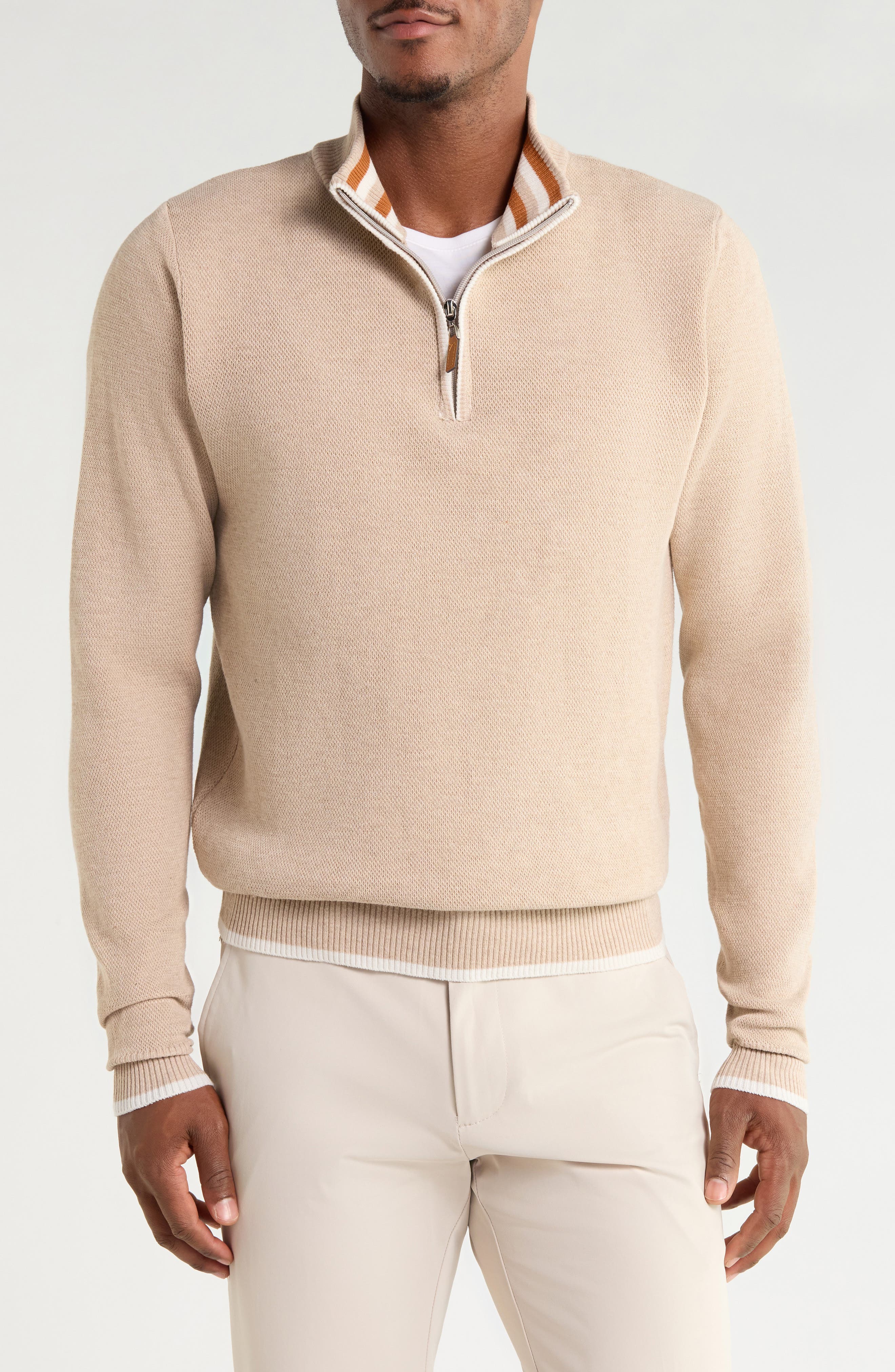 Quarter-Zip Mock Neck Sweater