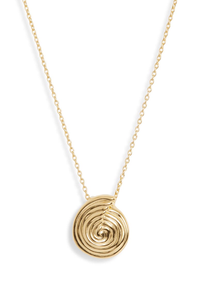 Mini Spiral Pendant Necklace, Main, color, GOLD