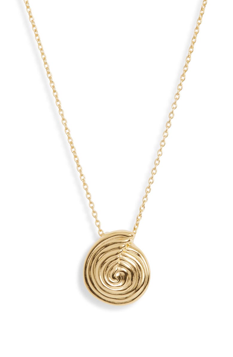 Missoma Mini Spiral Pendant Necklace, Main, color, Gold