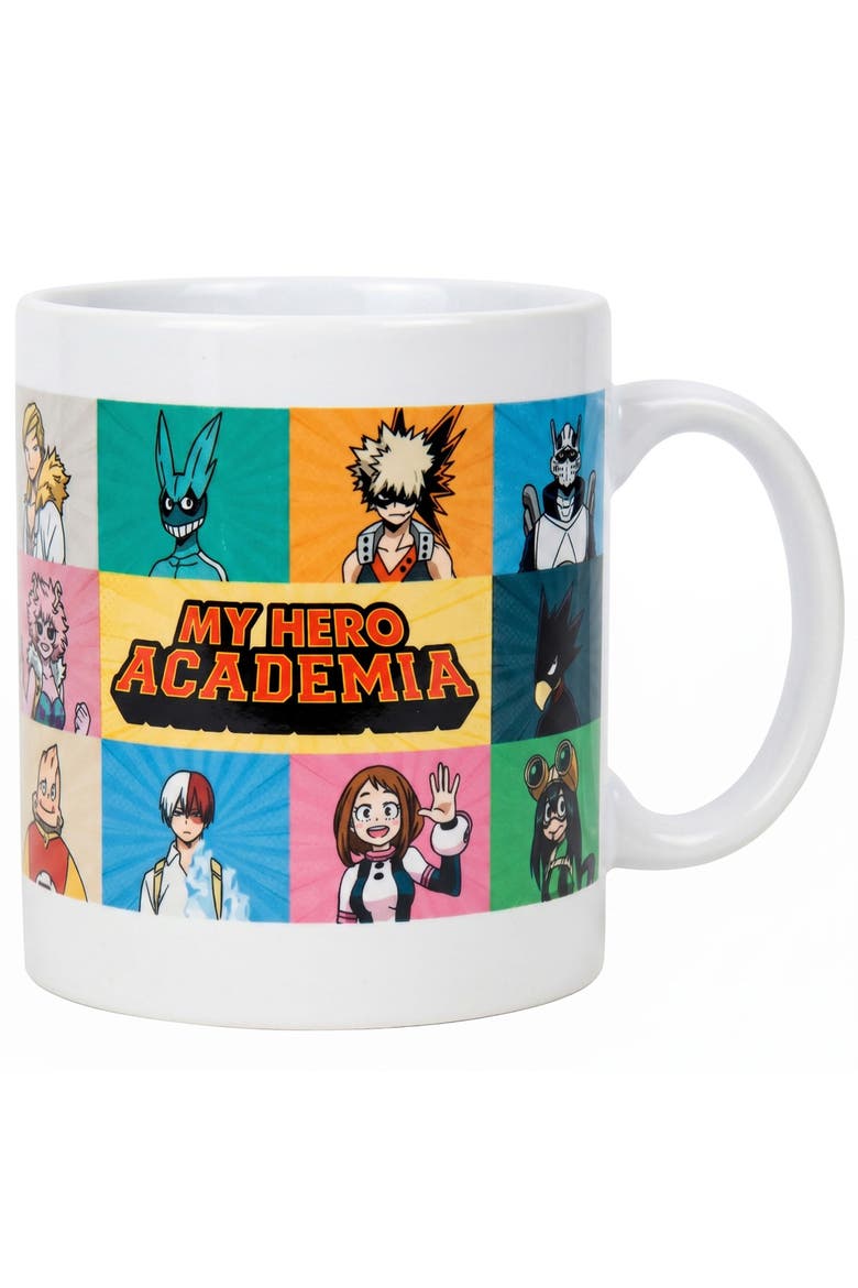 20 oz My Hero Academia Character Grid Ceramic Mug, Main, color, White