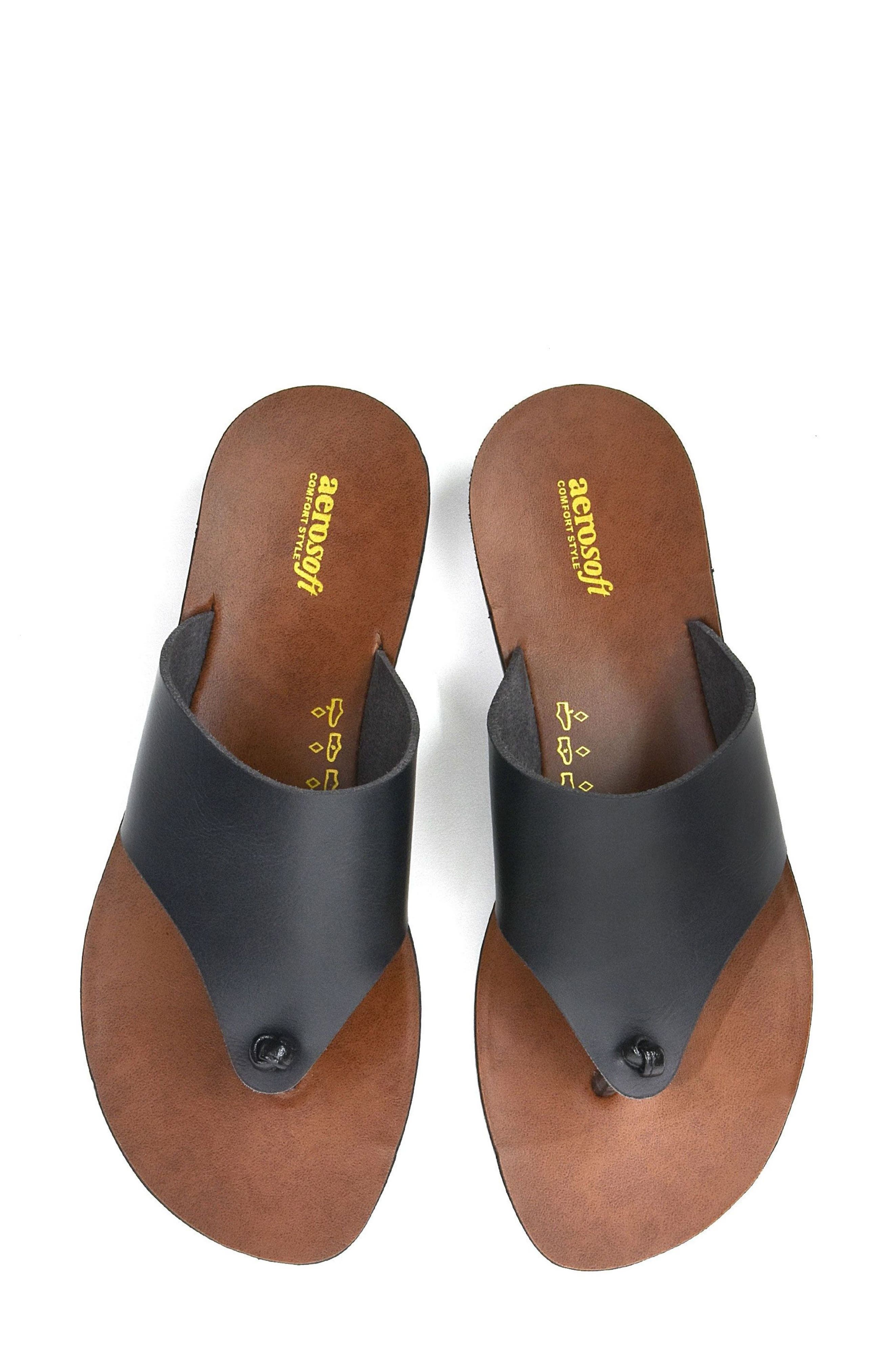 AEROSOFT Vintage Arch Thong Sandal, Alternate, color, Black