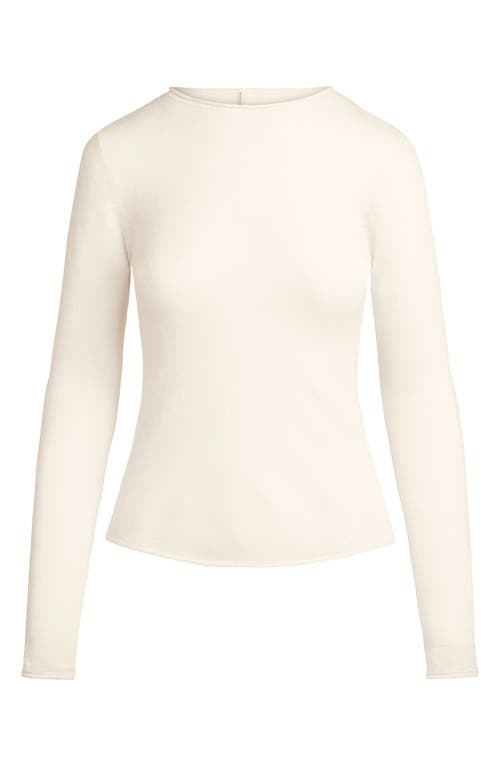 Skims Featherweight Cashmere Long Sleeve Top In White