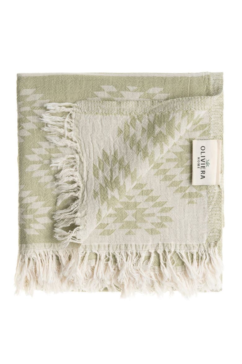 Turkish Cotton Bath and Hand Towel - Set, Alternate, color, Sage Green