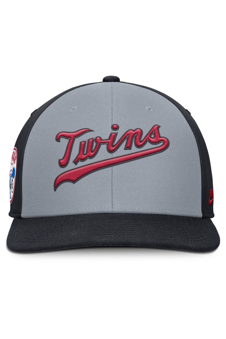 Men's Nike Gray/Navy Minnesota Twins Pro Performance Snapback Hat, Alternate, color, Gray