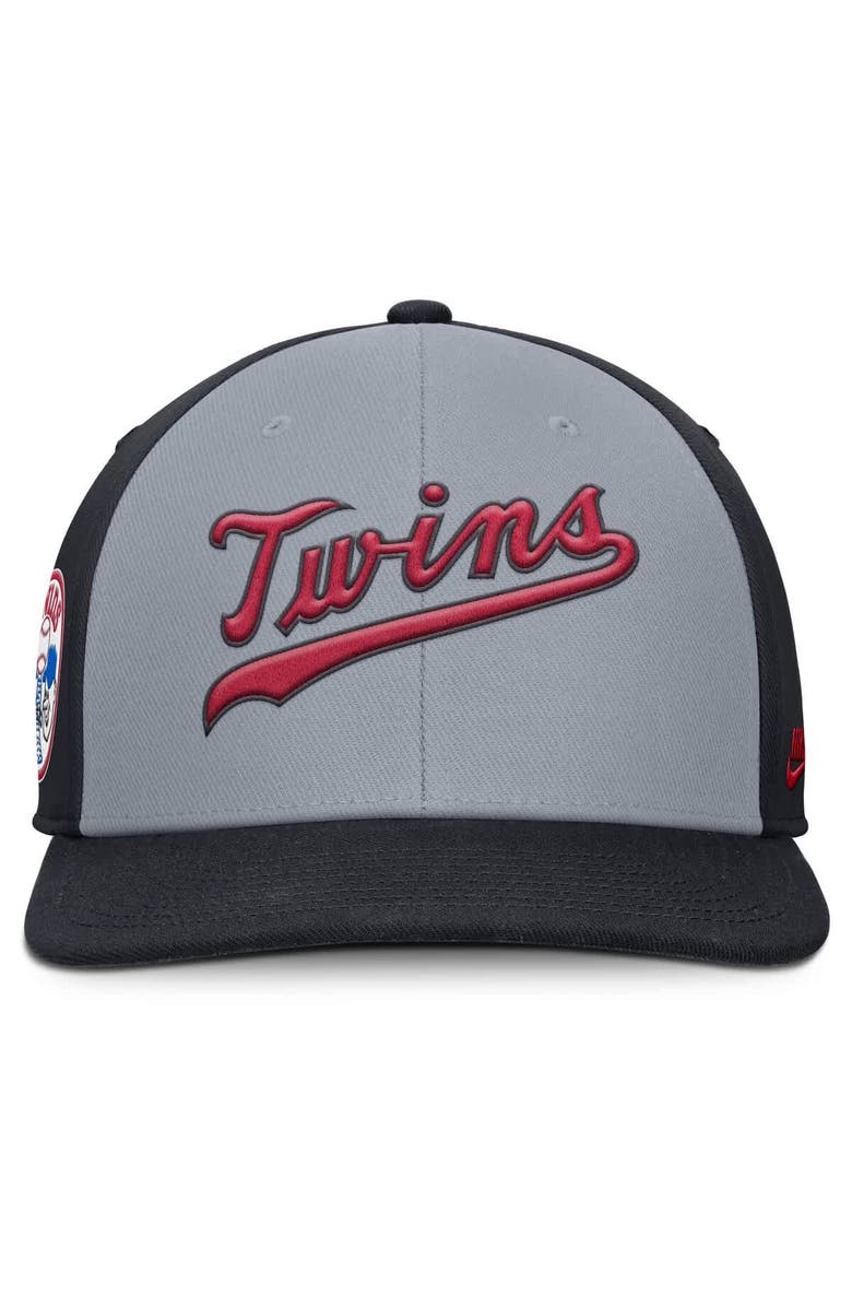 Nike Men's Nike Gray/Navy Minnesota Twins Pro Performance Snapback Hat, Alternate, color, Gray