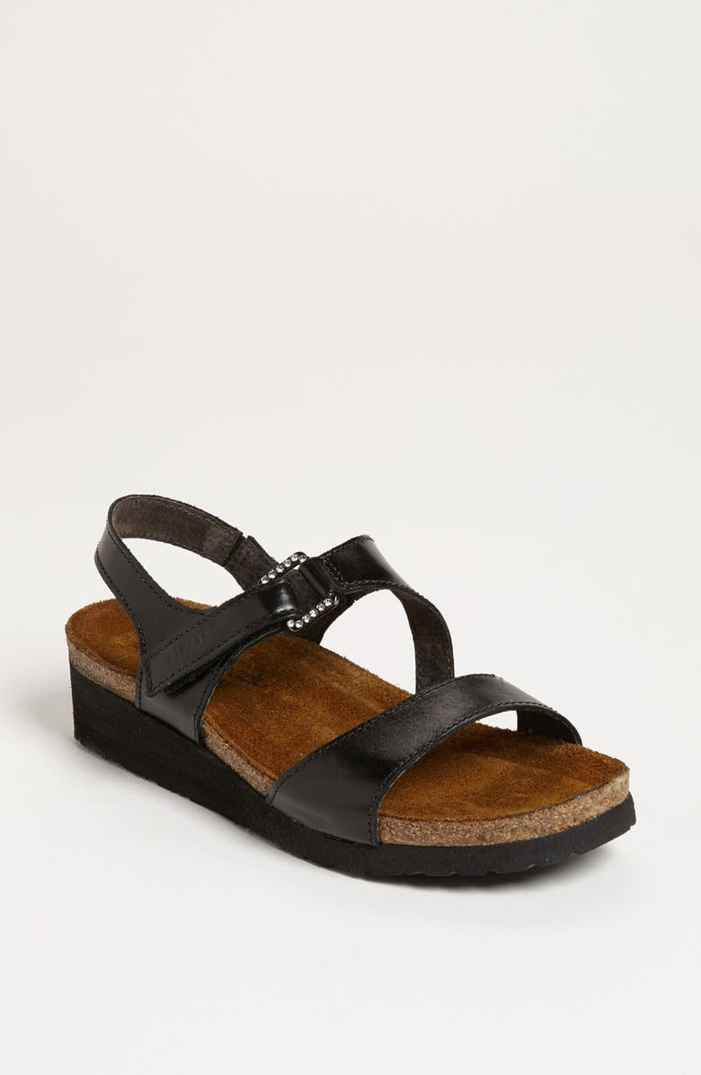 Naot 'Pamela' Sandal, Main, color, Black Madras