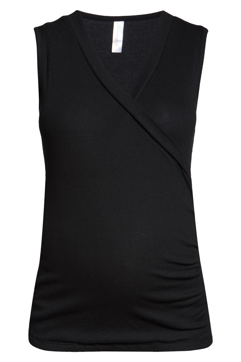 Luxe Maternity/Nursing Tank, Alternate, color, BLACK