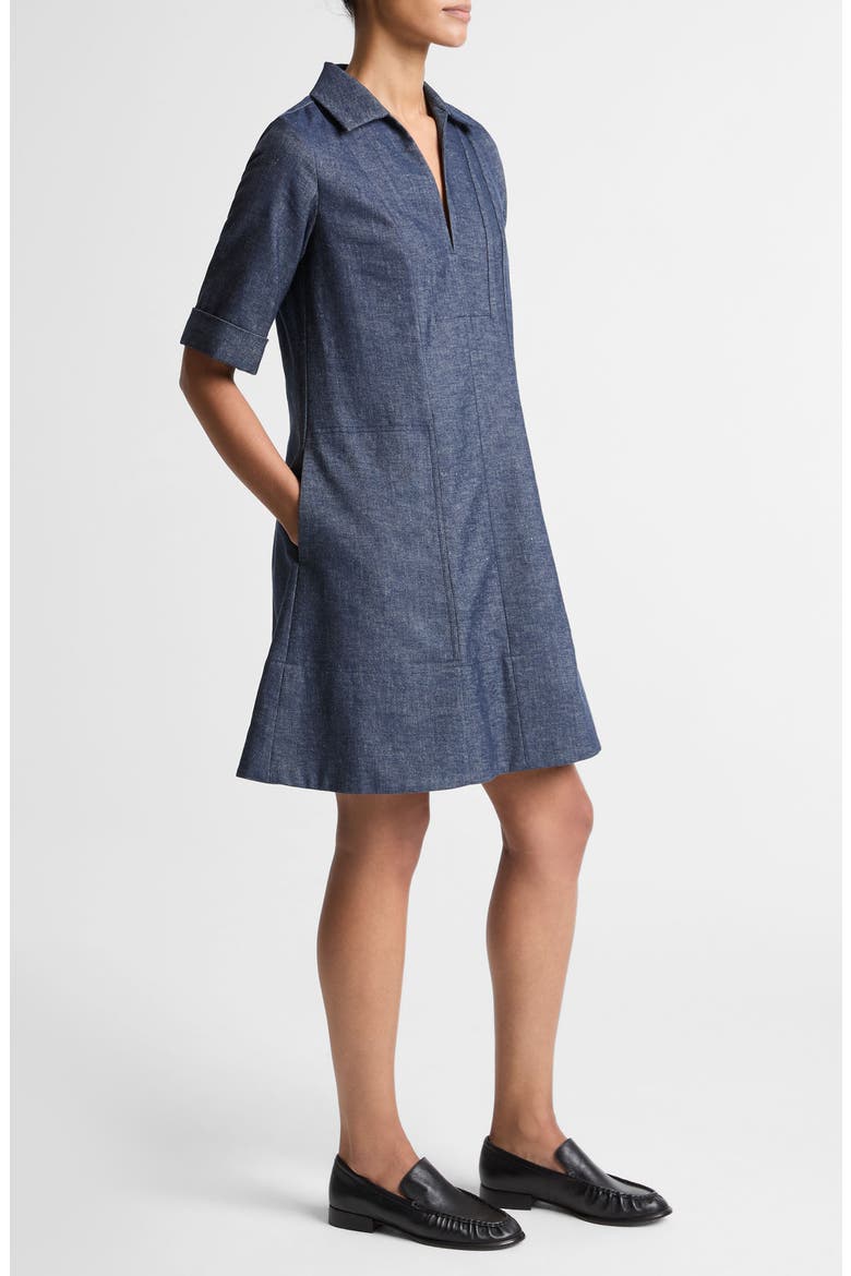 Denim A-Line Dress, Alternate, color, INDIGO