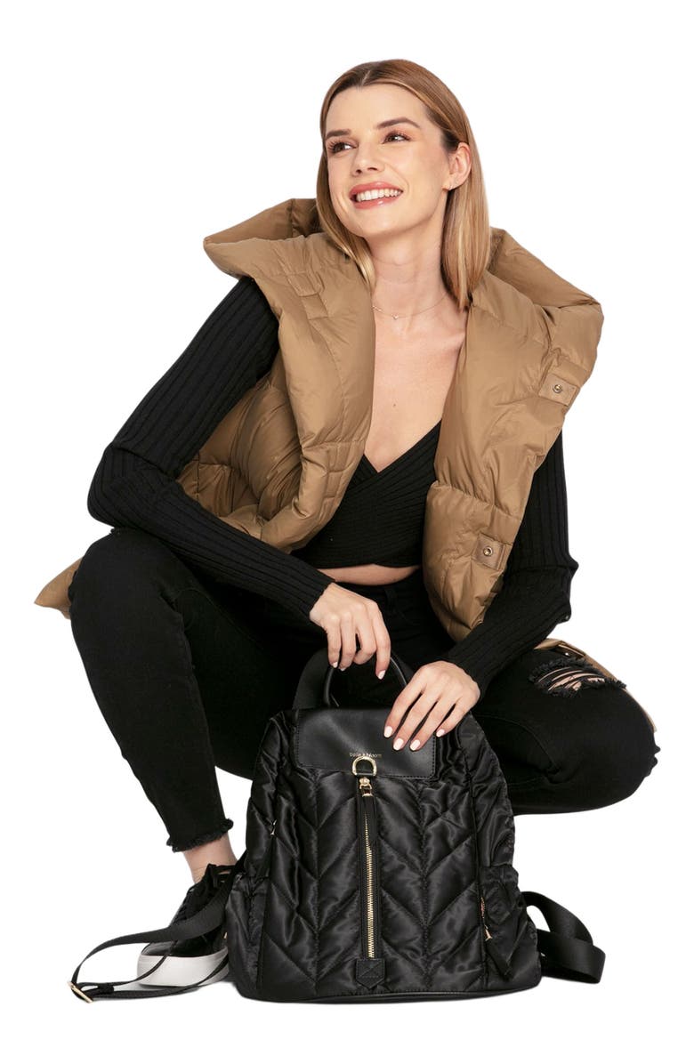 Belle & Bloom Over My Head Hooded Puffer Vest, Alternate, color, Khaki