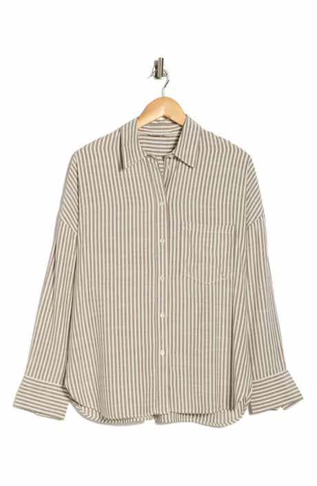 MAX STUDIO Oversize Stripe Button-Up Shirt