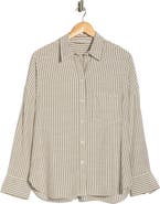 MAX STUDIO Oversize Stripe Button-Up Shirt