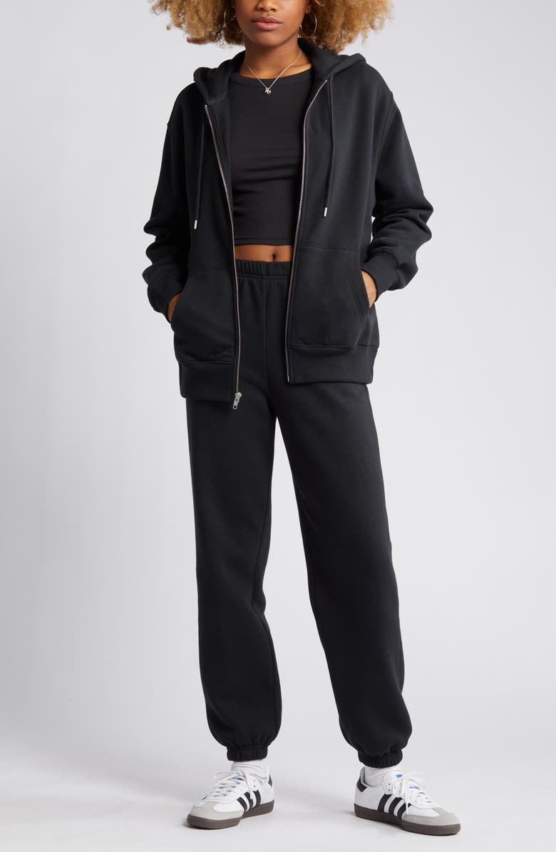 BP. Oversize Cotton Blend Zip-Up Hoodie, Main, color,