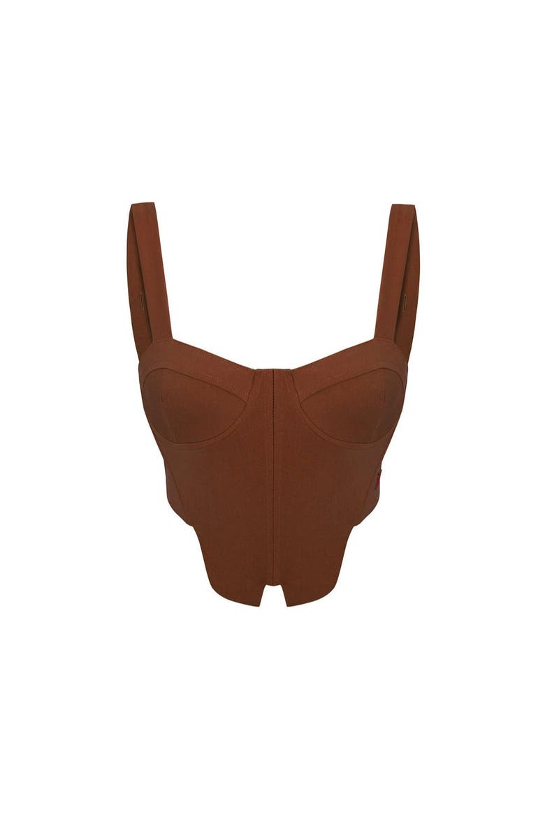 PCFG Cotton Woven Corset Top, Main, color, Anthracite