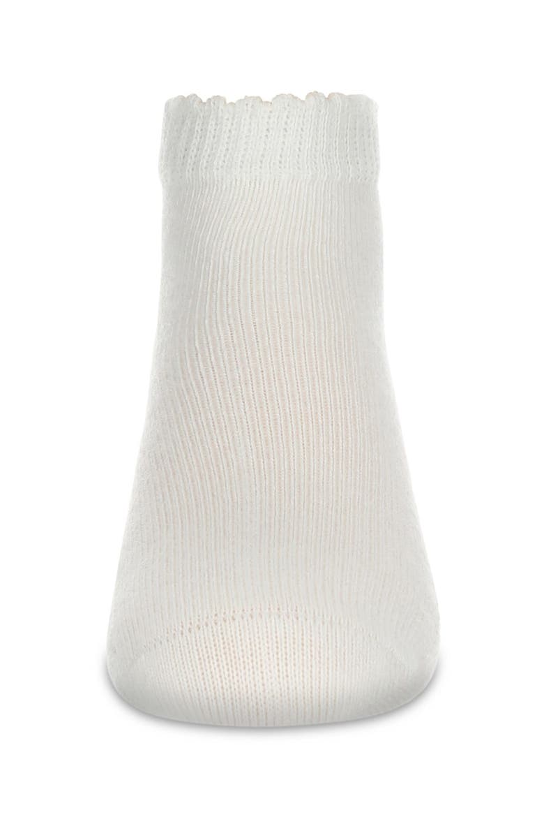 Open-Work Lettuce-Edge Ankle Sock, Alternate, color, Winter White