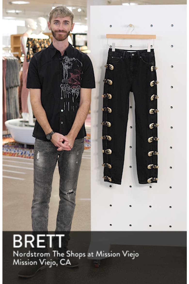 High Waist Side Buckle Mom Jeans video