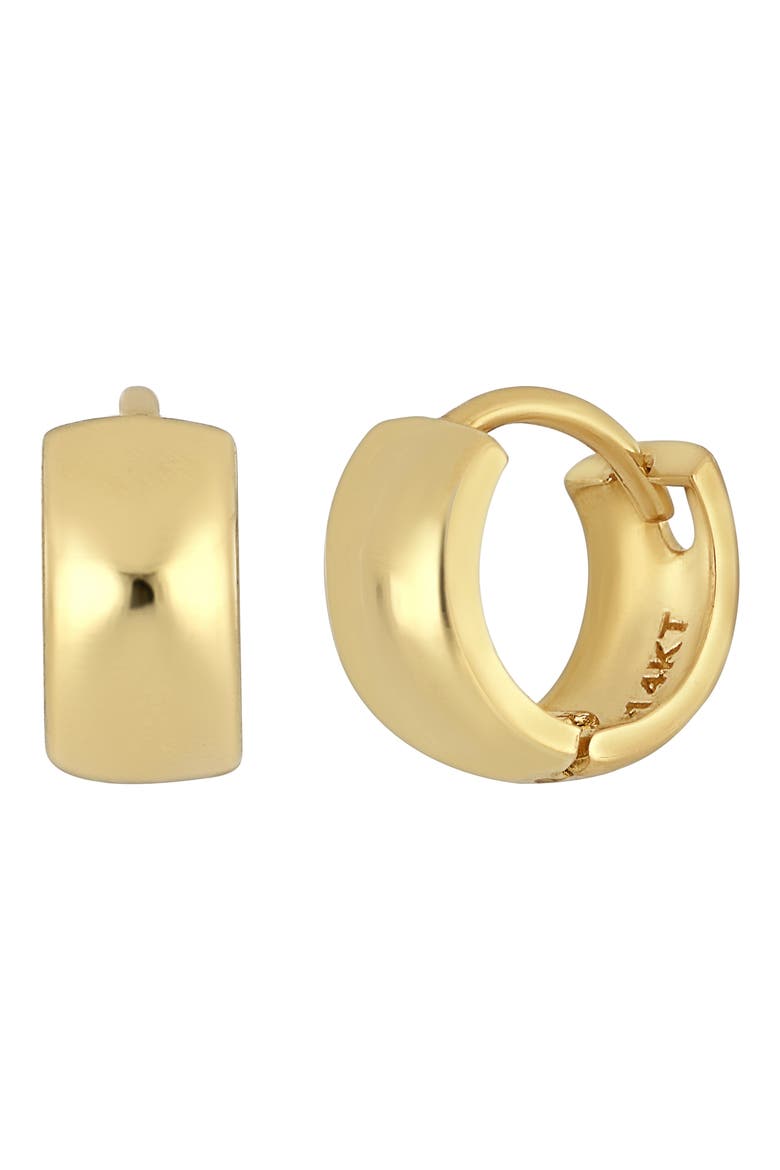 14K Gold Chunky Huggie Hoop Earrings (Nordstrom Exclusive), Alternate, color, 14KY