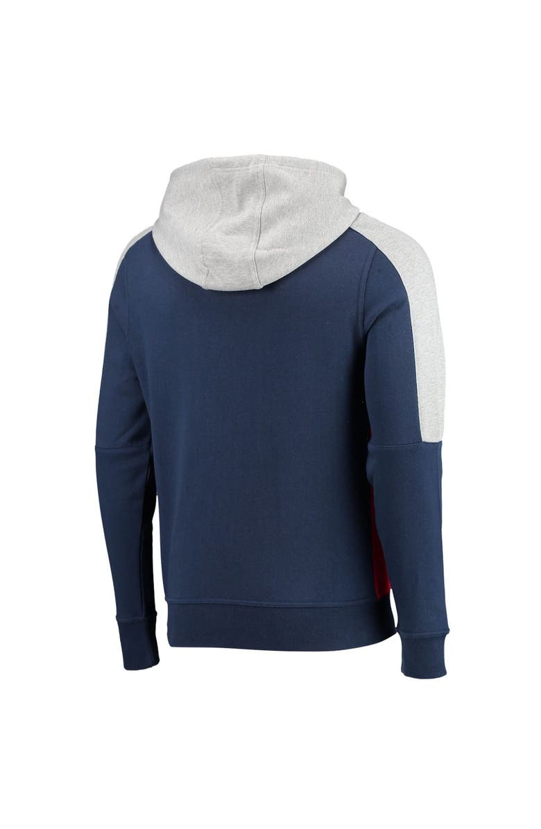 STARTER Men's Starter Navy/Red New England Patriots Playoffs Color Block Full-Zip Hoodie, Alternate, color, Navy