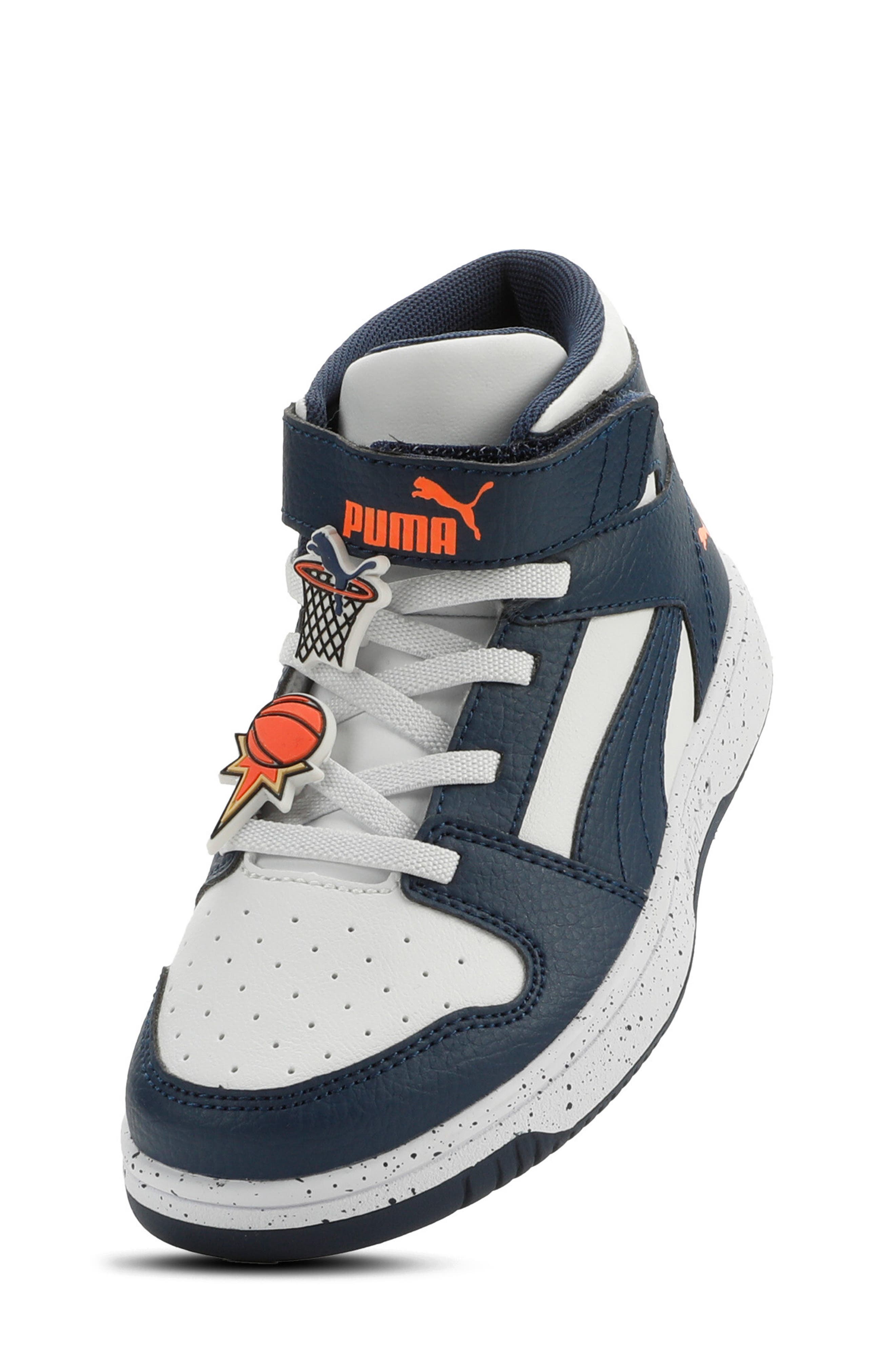 Kids' Rebound Layup Jelly Beads High Top Sneaker, Main, color, PUMA WHITE/ PERSIAN BLUE
