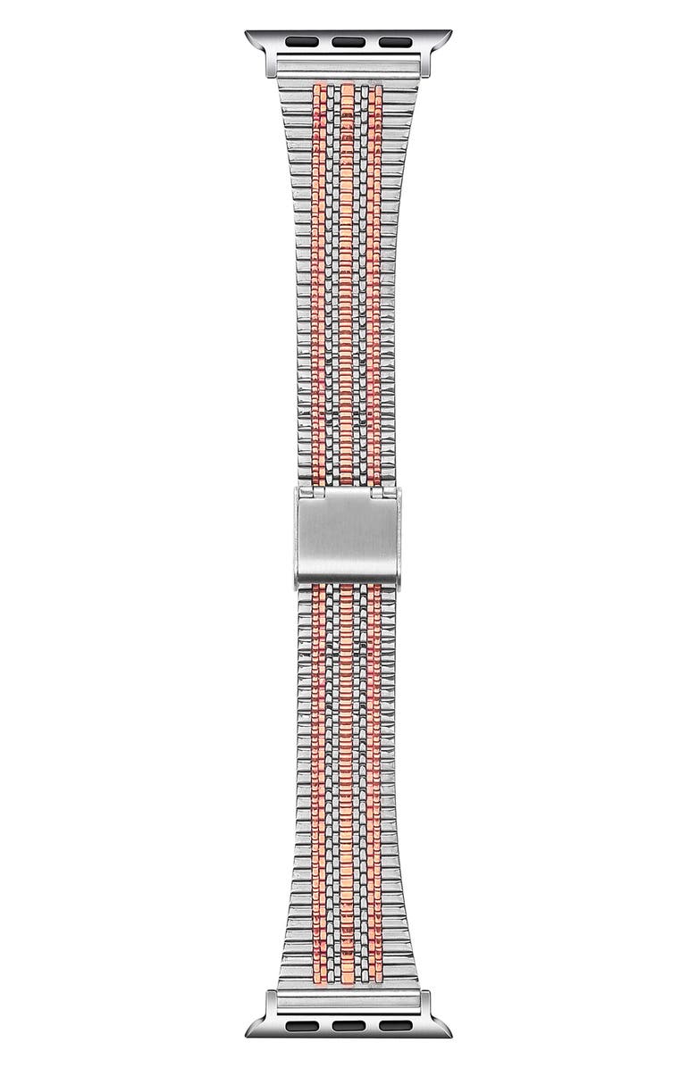 The Posh Tech Eliza Stainless Steel Apple Watch<sup>®</sup> Watchband, Main, color, 