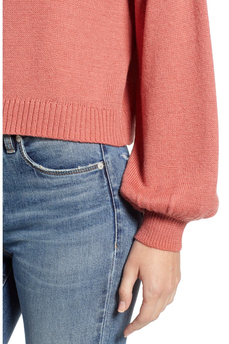 Blouson Sleeve Sweater, Alternate, color, PINK CEDAR