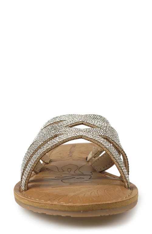 Shop Rock & Candy Rock And Candy Rhinestone Crisscross Slide Sandal In Beige Rhinestone