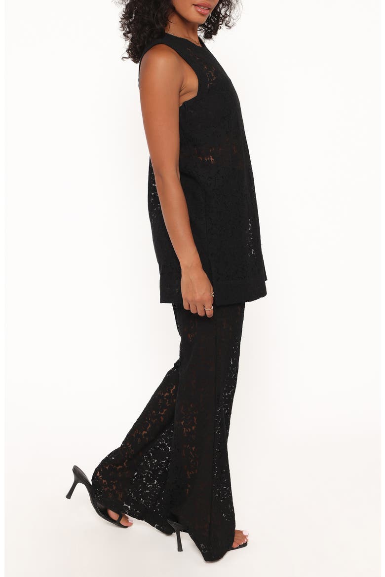 Sammy Lace Tank & Wide Leg Pants Set, Alternate, color, BLACK