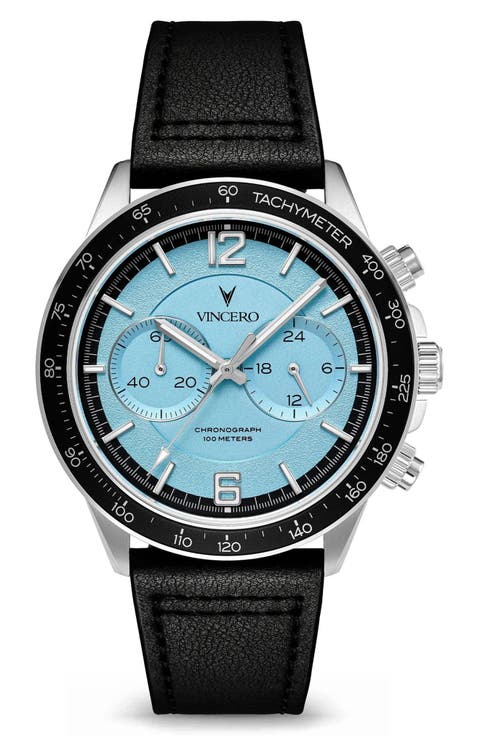 The Apex Prism Chronograph Leather Strap Watch, 42mm