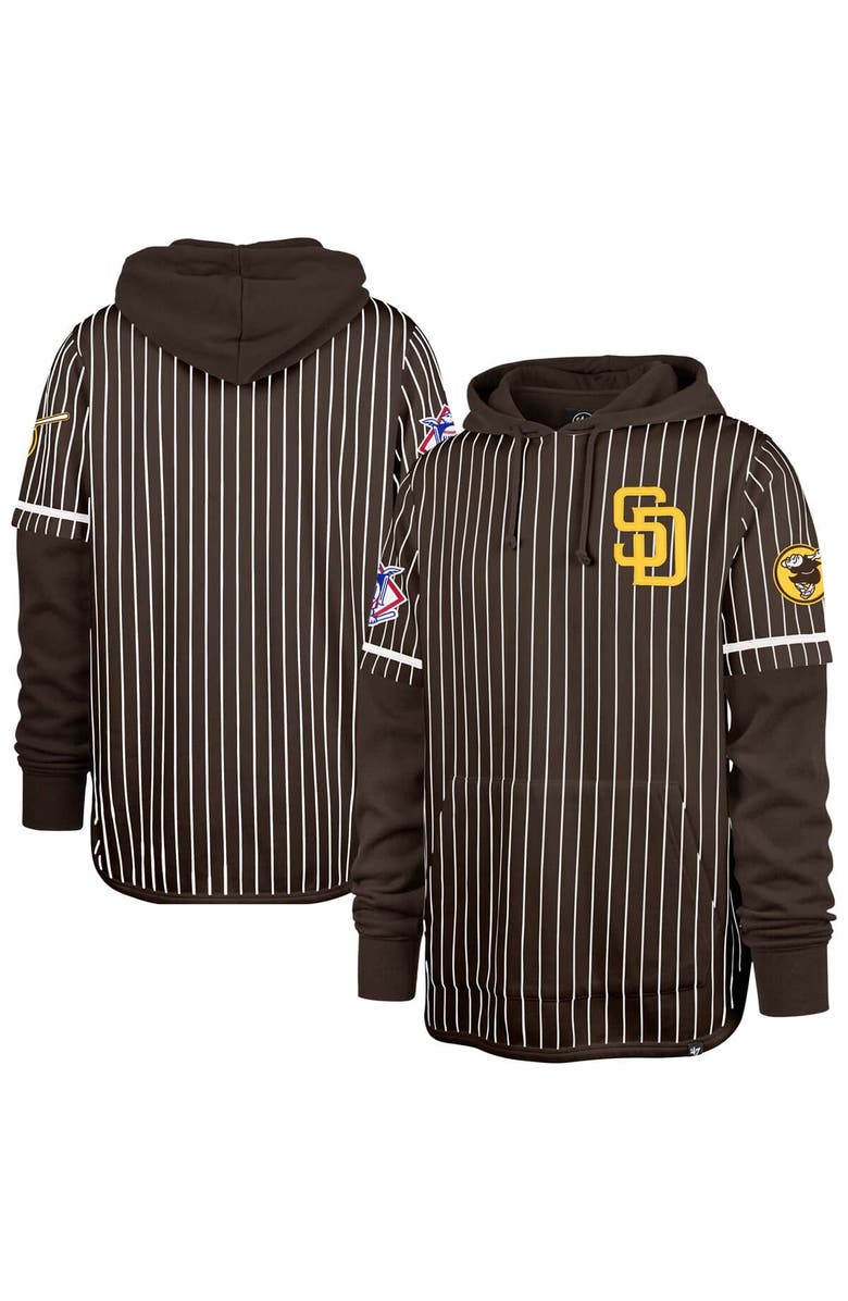 
47 Men
s 
47  Brown San Diego Padres Pinstripe Double Header Pullover Hoodie, Alternate, color, 