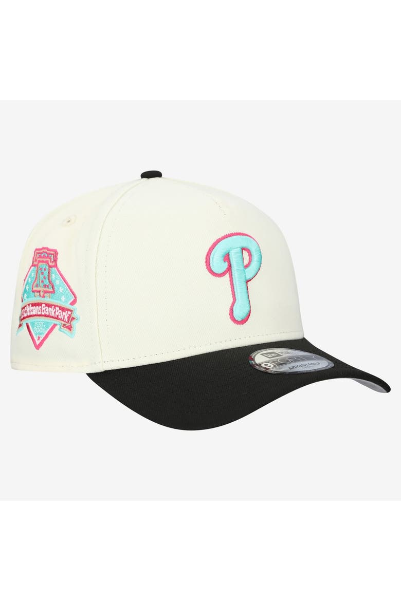 Men's New Era Cream Philadelphia Phillies Stadium Chrome 9FORTY A-Frame Adjustable Hat, Main, color, Cream