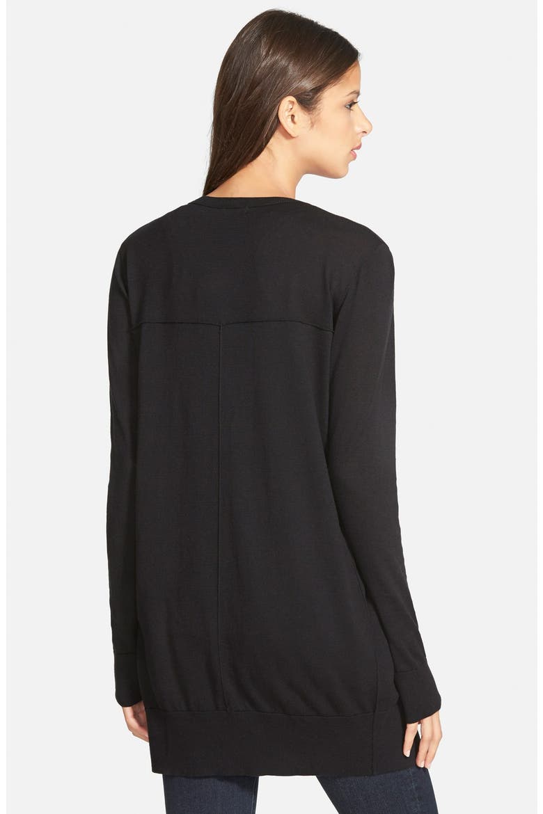Long Cardigan, Alternate, color, BLACK