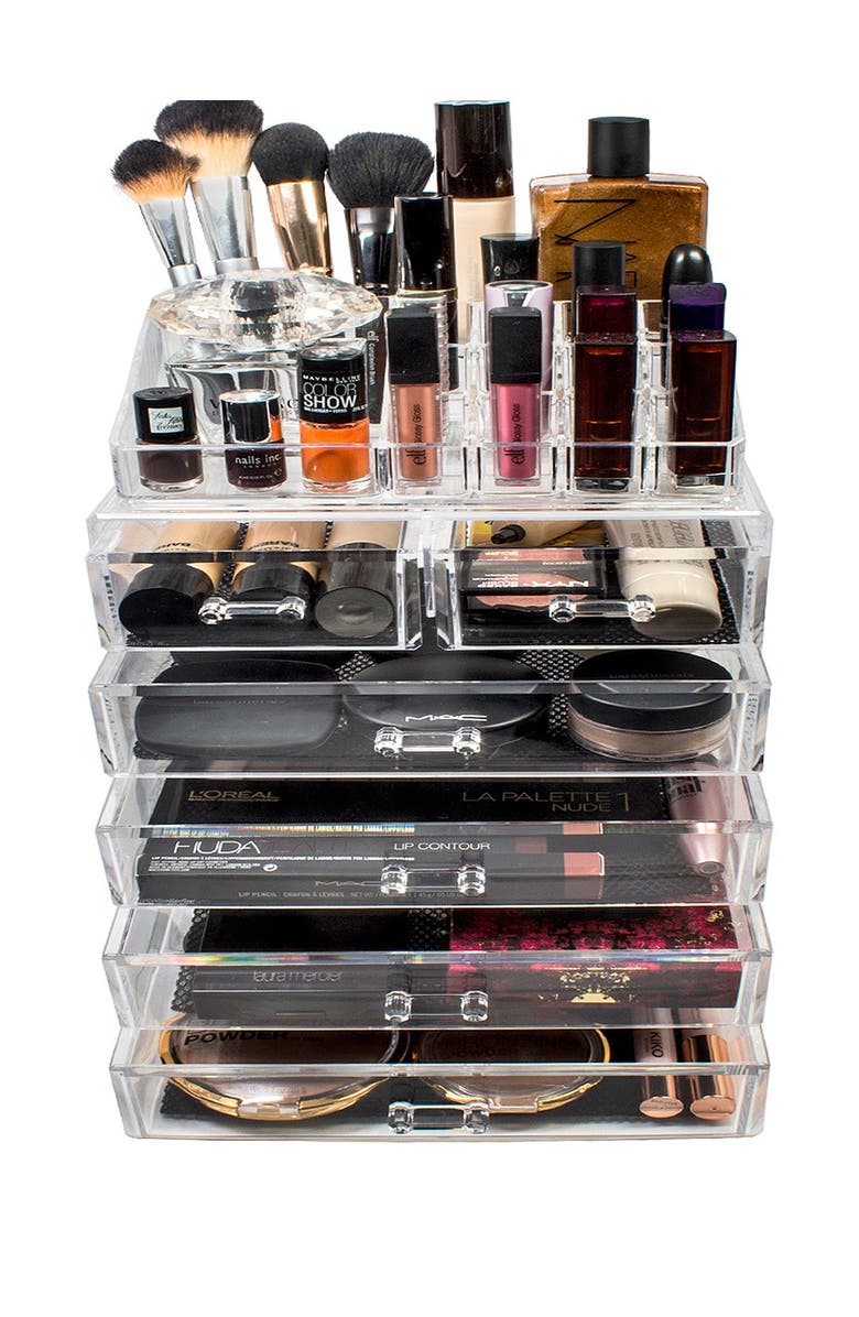 SORBUS Acrylic 6 Drawer & Top Organizer Cosmetics Makeup & Jewelry Storage Case Display Set, Alternate, color, Clear